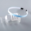 Cerchietto celeste in tessuto a coste con punte protettive in plastica nera morbida - Azzurro