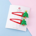 Christmas tree resin hair clips set on pink and blue background for girls - Christmas Tree Shape / Christmas Tree BB Clips