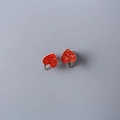 Sparkly red glitter heart-shaped clip-on earrings for kids with metal backing - Red Heart