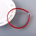 Classic bright red 1cm fabric wrapped thin headband for girls hair styling accessories - Burgundy