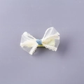 Sweet double-layer yellow lace bow hair clip with blue sequin accent and green fabric clip - Yellow Fully Covered Clip (OPP Bag) / Yellow