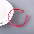 Classic rose red satin fabric covered 1cm plastic headband for girls and women - Rose Red