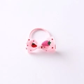 Élastique à cheveux rose bonbon avec nœud à motif fraise et bande souple pour enfants - Fraise