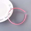 Pink satin fabric covered 1cm plastic headband for girls DIY hair accessories - Peach Pink
