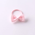 Élastique à cheveux rose à rayures avec nœud pour enfants, accessoire de coiffure - Rayé Rose