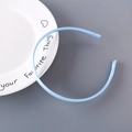 Minimalist light blue fabric-wrapped headband for girls, slim circular basic hair accessory - Light Blue