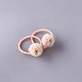 Lot de deux élastiques à cheveux rose tendre avec fleurs en dentelle pour fille - Beige