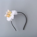 Cerchietto corona d'oro scintillante con dettaglio in pizzo bianco per bambina principessa - Oro