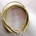 Champagne gold metallic satin covered 1cm slim plastic headband for girls and DIY - Champagne
