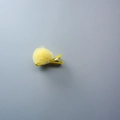 Cute bright yellow pom-pom hair clip for girls with soft fabric-wrapped safety clip - Yellow
