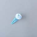 Fermaglio per capelli a fiore in rete azzurro per bambine con base laccata - Celeste