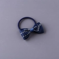 Élastique cheveux bleu foncé à nœud pour enfants avec motif girafe et texte fait main - Croquis Élégant Bleu Foncé