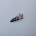 Fermaglio per capelli a stella glitterata con paillettes arcobaleno e clip in metallo blu - Blu navy