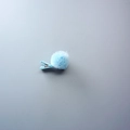 Cute light blue mesh pom-pom hair clip for girls with safe fabric wrapped metal base - Light Blue