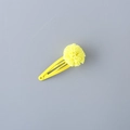 Fermaglio per capelli a fiore giallo con pizzo in tessuto e base in metallo per bambine - Giallo chiaro