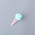 Pink BB hair clip for girls featuring a light blue mesh tulle flower embellishment - Light Blue