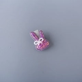 Sparkly purple rabbit hair clip for girls with a white pearl bow and glitter finish - Light Purple
