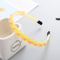 Kids sweet yellow resin daisy headband with non-slip teeth for girls hair accessories - Yellow