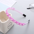 Light purple resin flower headband with non-slip teeth for girls hair accessory - Purple