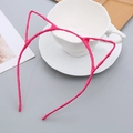 Rose red cat ear headband for girls made of polyester fabric and iron frame - Rose Red