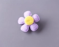 Handcrafted purple flower bb clip hair accessory for girls with yellow center detail - Purple Fully Wrapped Clip