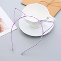 Kids cat ear headband in light purple satin finish with elegant candy colors - Light Purple