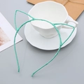 Charming mint green cat ear headband for girls wrapped in soft polyester fabric - Green