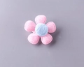 Pink and blue plush five-petal flower BB clip hair accessory for young girls - Pink Fully Wrapped Clip
