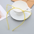 Polyester yellow cat ear headband for girls in candy color fabric wrap finish - Yellow