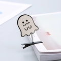 Sparkly white ghost spring hair clip with black sequins for Halloween party favor - Pitiful Ghost