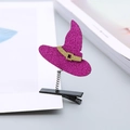 Sparkly purple wizard hat spring hair clip with sequins for Halloween party hair styling - Purple Hat