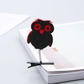 Cute Halloween owl sequin spring hair clip with red felt and black glitter details - Owl