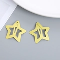 Pair of yellow star-shaped metal hair clips for girls in minimalist matte finish - Star Yellow