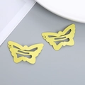 Set of two yellow hollow butterfly snap hair clips for girls in a matte finish - Butterfly Yellow