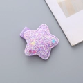 Sparkly purple star hair clip for girls with colorful glitter and sequins - Purple Star