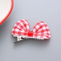 Pinza para el pelo con lazo de cuadros rojos y blancos para niñas pequeñas - Rojo Estéreo