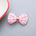 Fermaglio per capelli a fiocco a scacchi rosa e bianco per bambina con nastro - Rosa