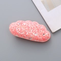 Sparkly pink glitter cloud hair clip with silver sequins for girls' hair accessories - Cloud Orange