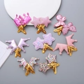 Set di 8 paia di fermagli per capelli con paillettes per bambine in colori glitterati - Collezione Farfalla e Cuore Fantasia (3#)