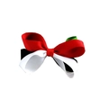 Handmade 10cm ribbed ribbon bow hair clip in red white and black tricolor for girls - Red White Black Green Patchwork