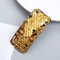 Sparkly gold sequin square snap hair clip for girls with elegant rounded corners - Gold