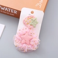 Süßes rosa Erdbeer und Stern Stoff Haarklammern Set für Mädchen Haarschmuck - Rosa