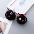 Set di due accessori per capelli a forma di gatto nero con orecchie rosa per Halloween - Coppia Motivo Gatto