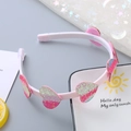 Rosa Herz-Haarreif für Mädchen mit Pailletten und rutschfestem Design für Kinder - Rosa Verlauf Herz