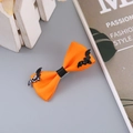 Halloween orange bow hair clip with black glitter bat wings for kids hair accessories - Orange Bow