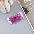 Halloween polka dot hair bow with glittery pink BOO lettering for kids styling - Polka Dot Bow