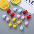 Sparkly glitter bow and soft pom pom ear clips set in red, pink, yellow and blue colors - Without Ear Pads / Mixed Color (Matching Bow and Ball)