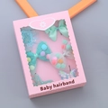 6-teiliges Haarschmuck-Geschenkset für Mädchen mit grünen Schleifen und Schmetterlingen - Seeblau