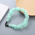 Cerchietto in organza verde chiaro con design a volant stile coreano dolce - Verde smeraldo