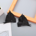 Glitzernde schwarze Fledermausflügel-Haarklammern mit Pailletten für Halloween-Partys - Schwarz Paar